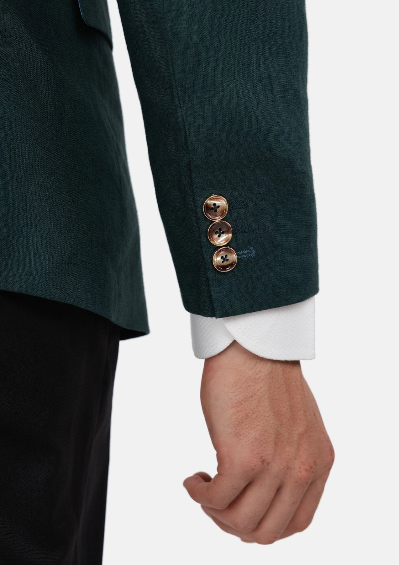 Hudson Phthalo Green Linen Jacket - SARTORO