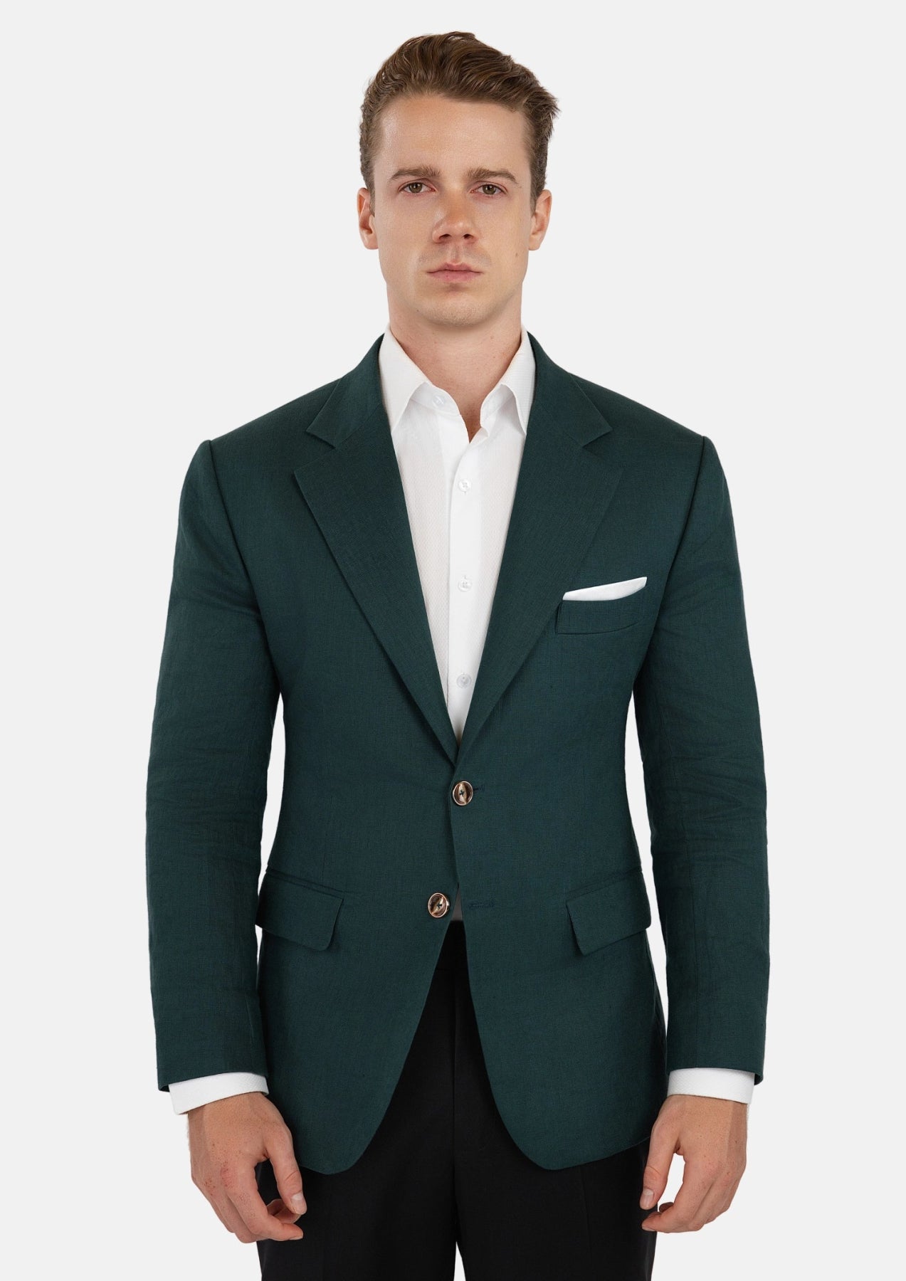Hudson Phthalo Green Linen Jacket