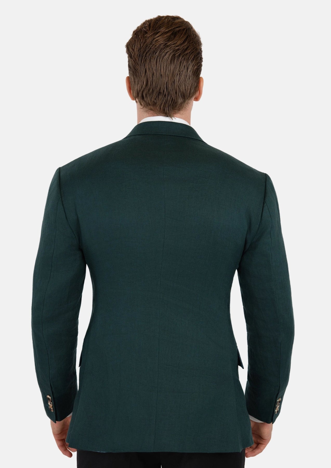 Men's Hudson Phthalo Green Linen Jacket | SARTORO Men's Hudson Phthalo Green Linen Jacket | SARTORO
