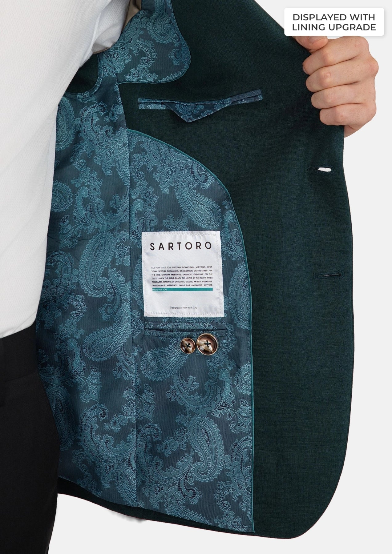 Hudson Phthalo Green Linen Jacket