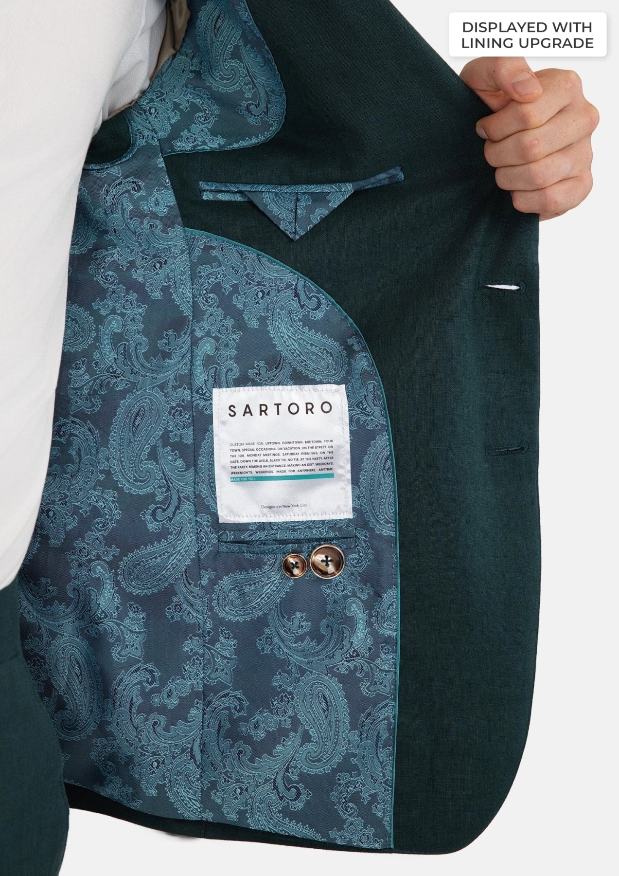 Hudson Phthalo Green Linen Suit