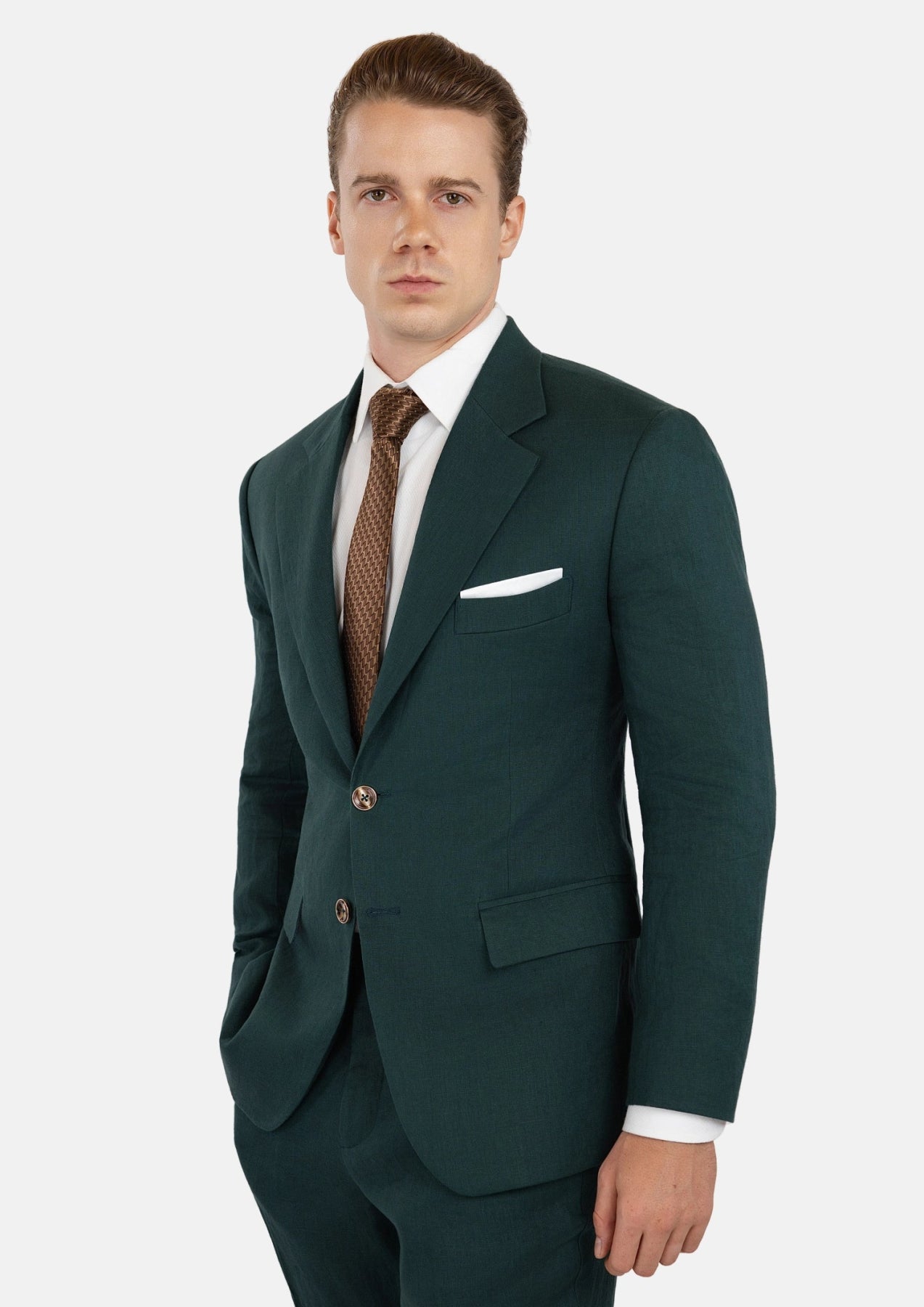 Hudson Phthalo Green Linen Suit