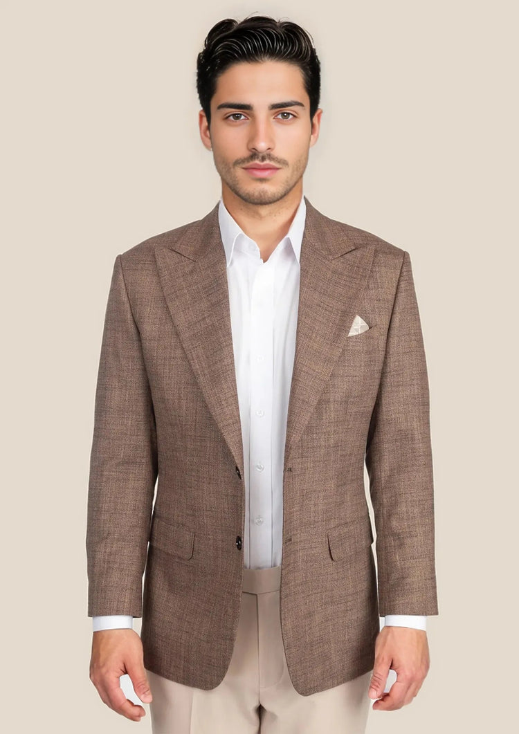 Hudson Tawny Brown Hopsack Jacket - SARTORO