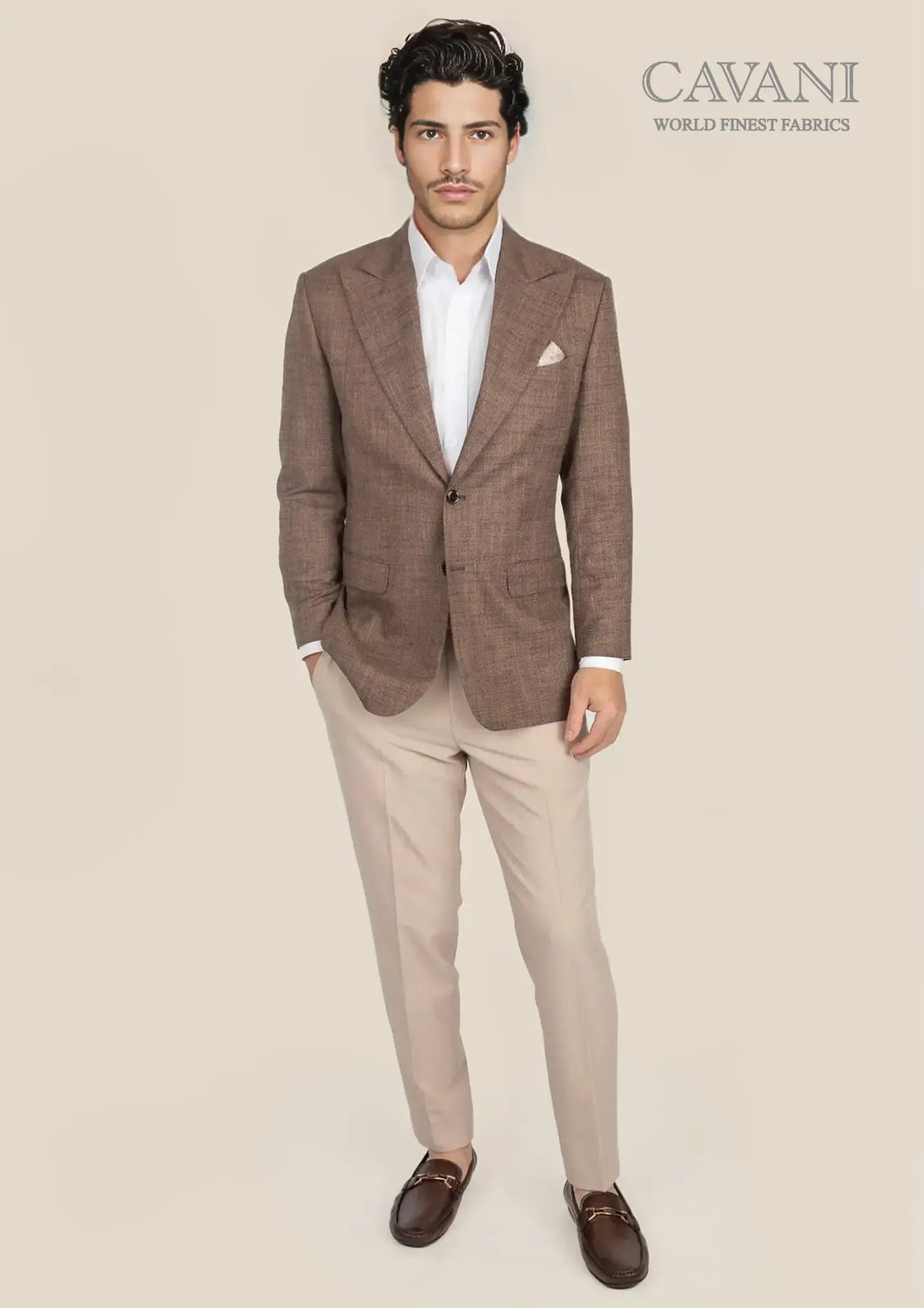 Hudson Tawny Brown Hopsack Jacket - SARTORO