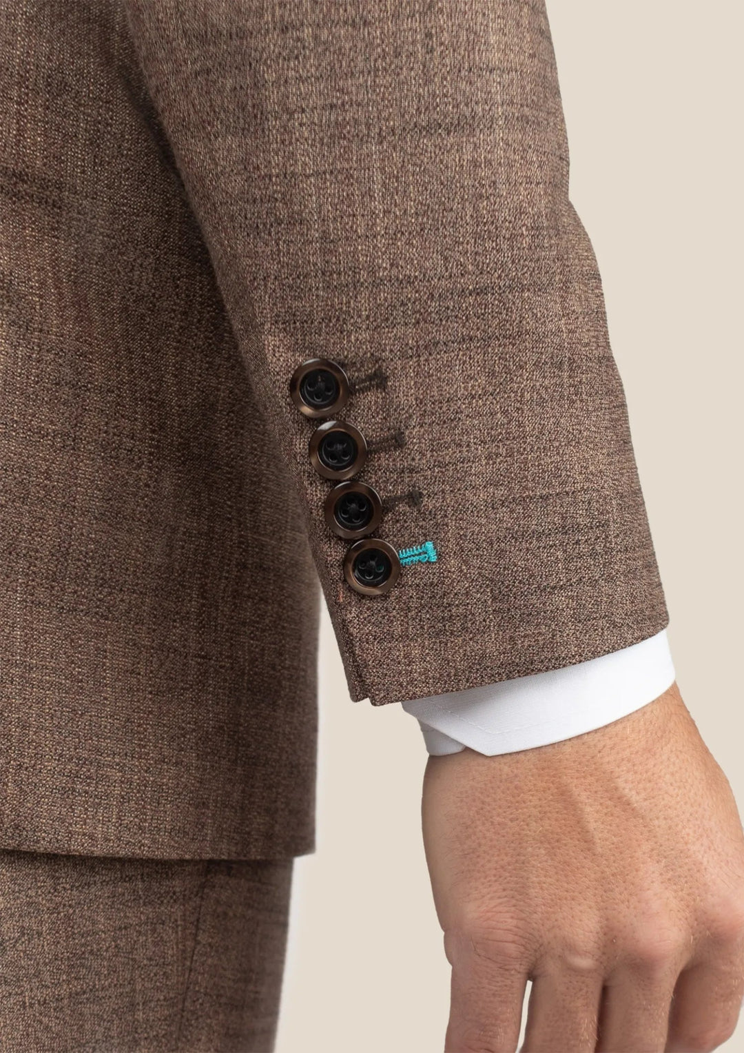 Hudson Tawny Brown Hopsack Suit - SARTORO