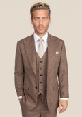 Hudson Tawny Brown Hopsack Suit - SARTORO