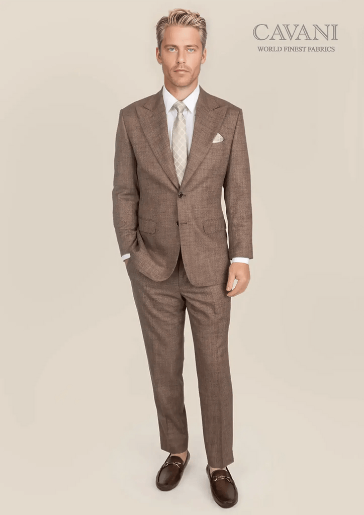 Hudson Tawny Brown Hopsack Suit - SARTORO