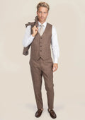 Hudson Tawny Brown Hopsack Suit - SARTORO