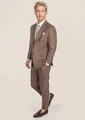 Hudson Tawny Brown Hopsack Suit - SARTORO