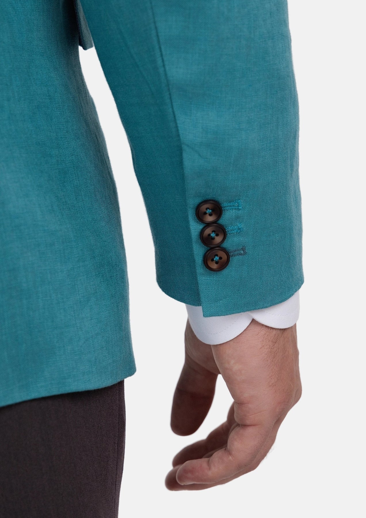 Hudson Turkish Blue Linen Jacket - SARTORO