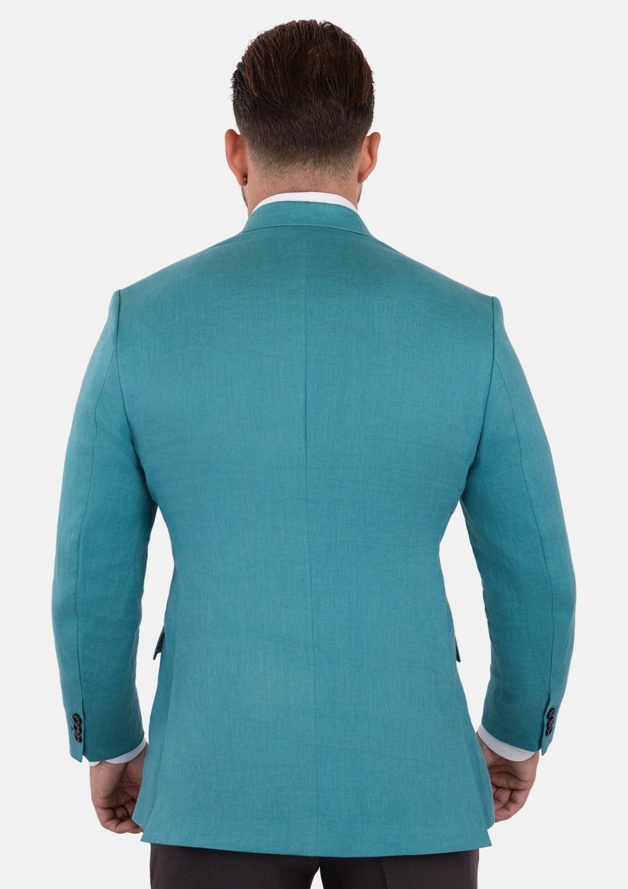 Hudson Turkish Blue Linen Jacket - SARTORO