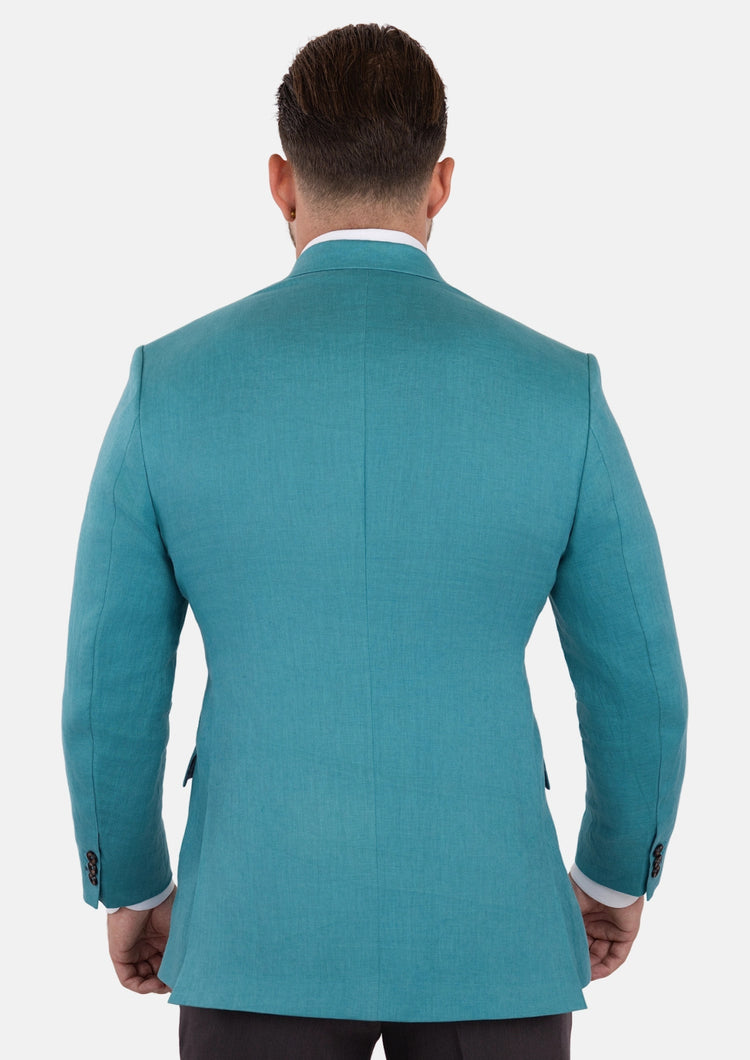 Hudson Turkish Blue Linen Jacket - SARTORO97