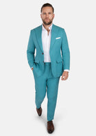 Hudson Turkish Blue Linen Suit - SARTORO604