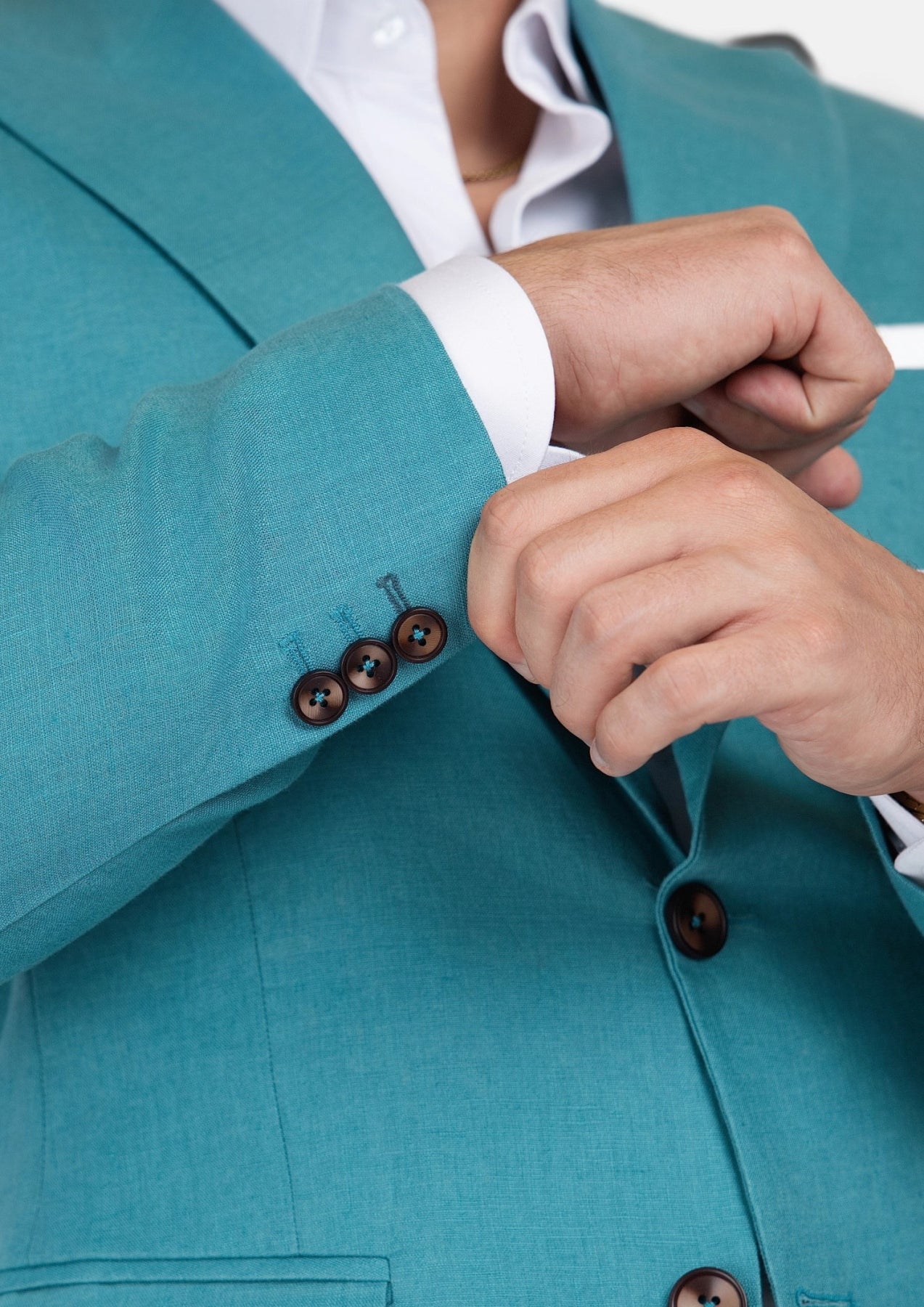 Hudson Turkish Blue Linen Suit - SARTORO