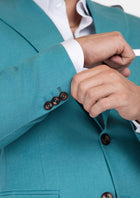 Hudson Turkish Blue Linen Suit - SARTORO902