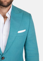 Hudson Turkish Blue Linen Suit - SARTORO575