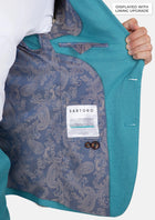 Hudson Turkish Blue Linen Suit - SARTORO539