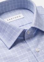 Icy Blue Grid Shirt - SARTORO128