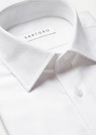 Icy White Diamond Weave Shirt - SARTORO781
