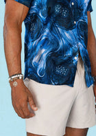 Indigo Marble Silk Shirt - SARTORO362