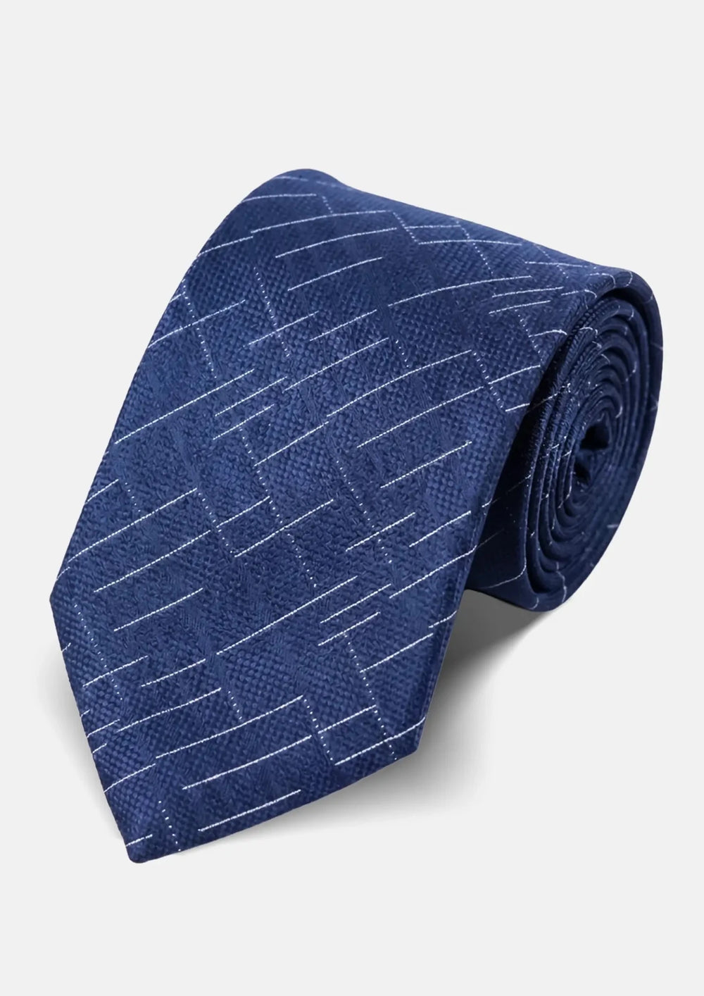 Ink Blue Linear Grid Tie222