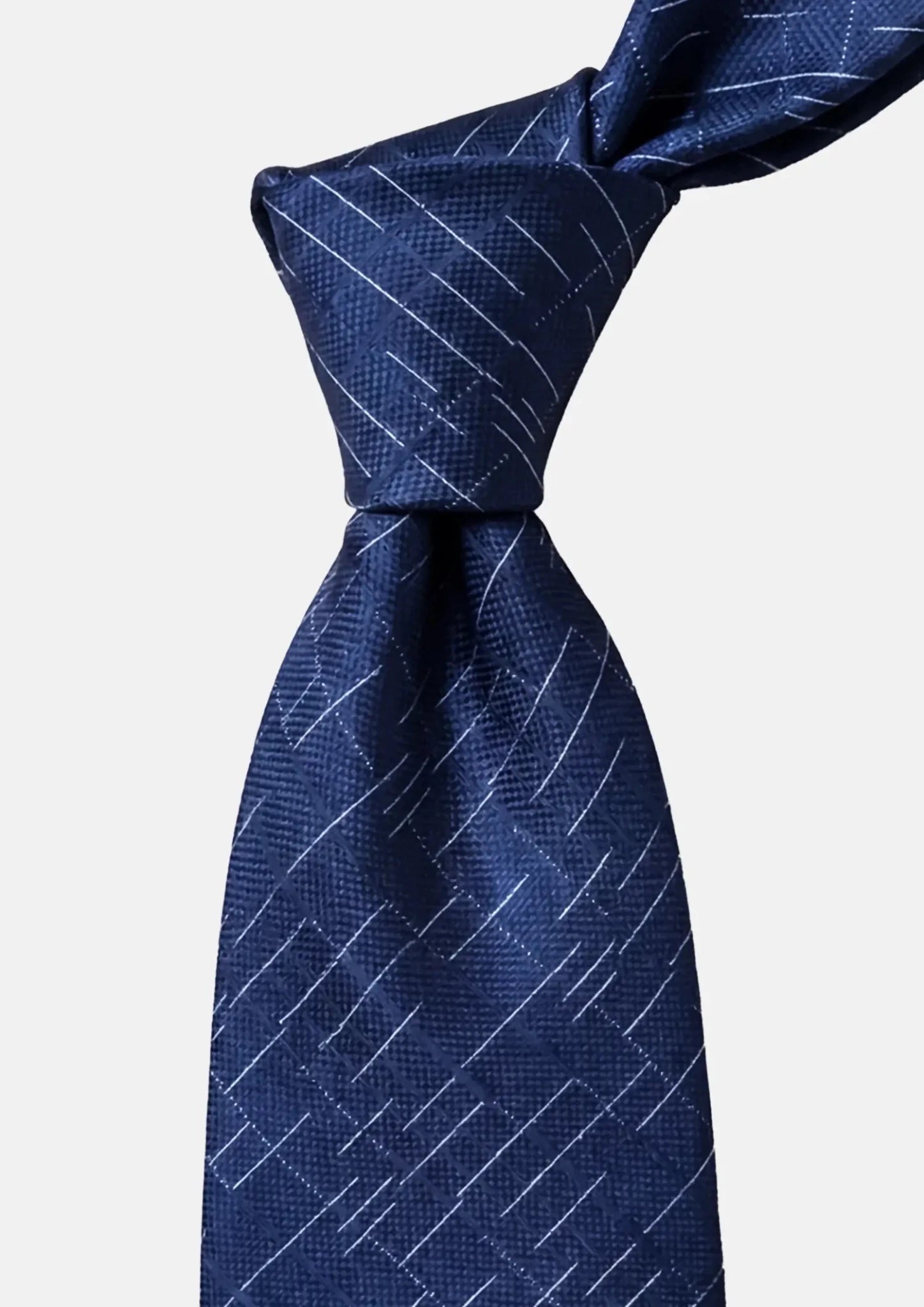 Ink Blue Linear Grid Tie - SARTORO117