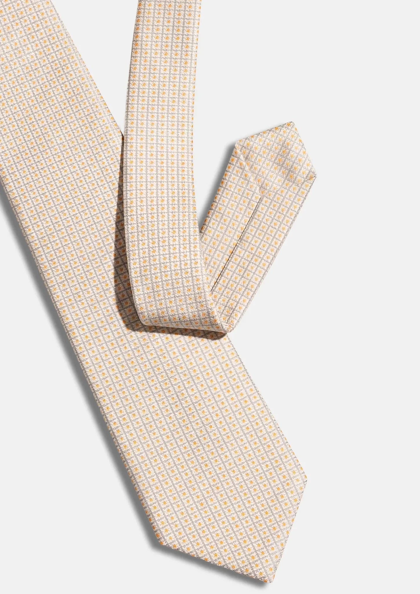 Ivory Honeycomb Textured Tie - SARTORO597