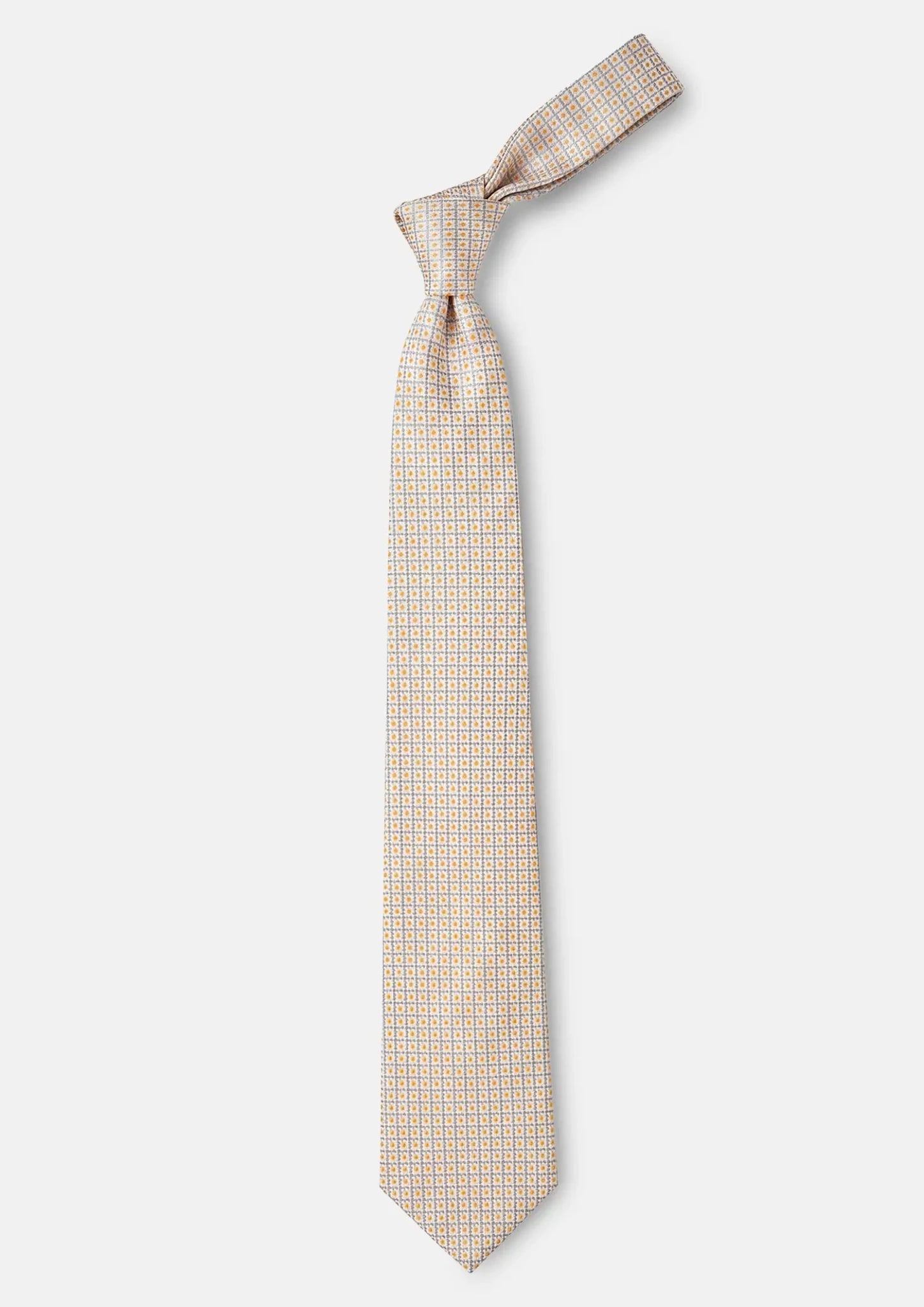 Ivory Honeycomb Textured Tie704