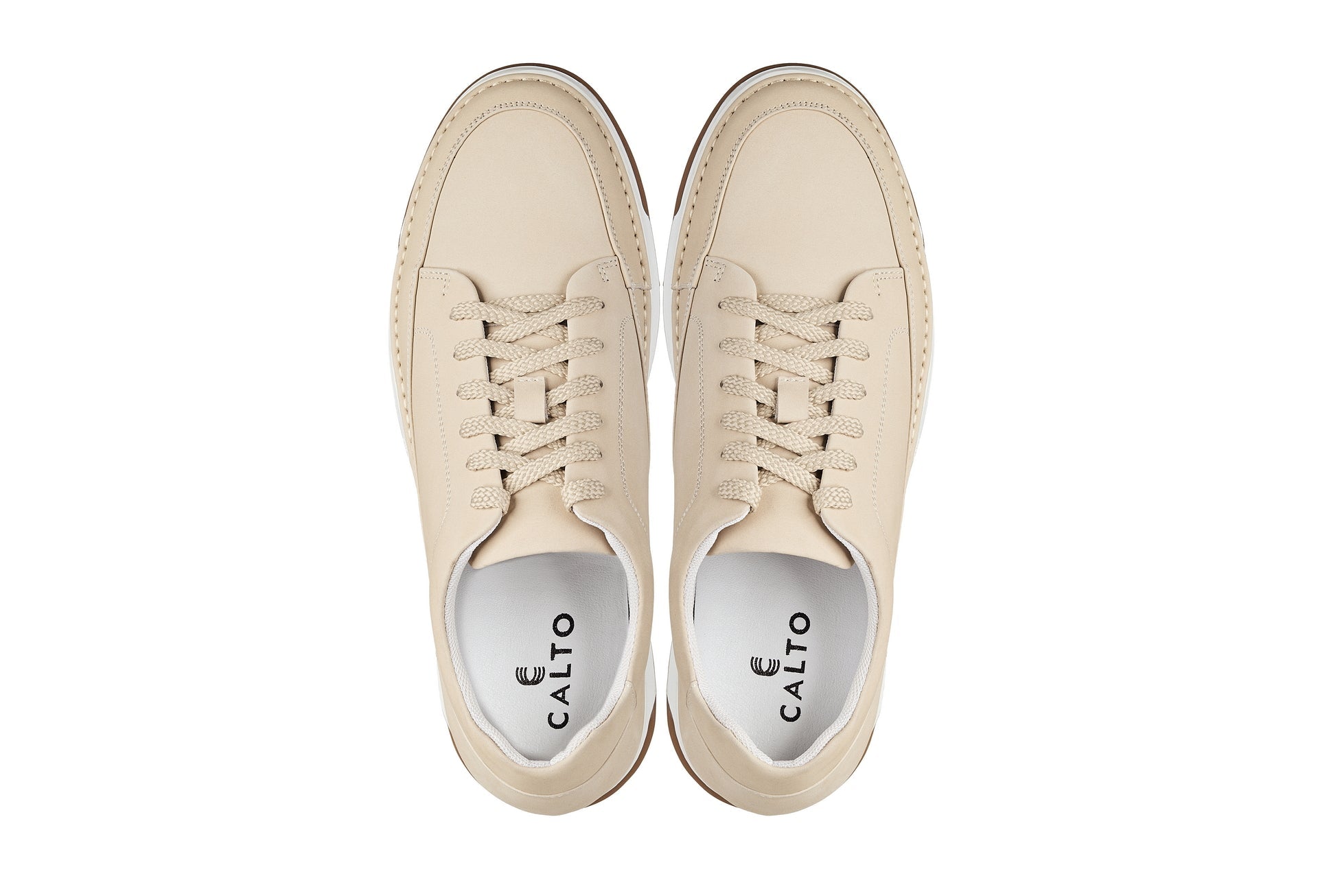 Ivory White Suede Elevated Leather Sneakers - 2586