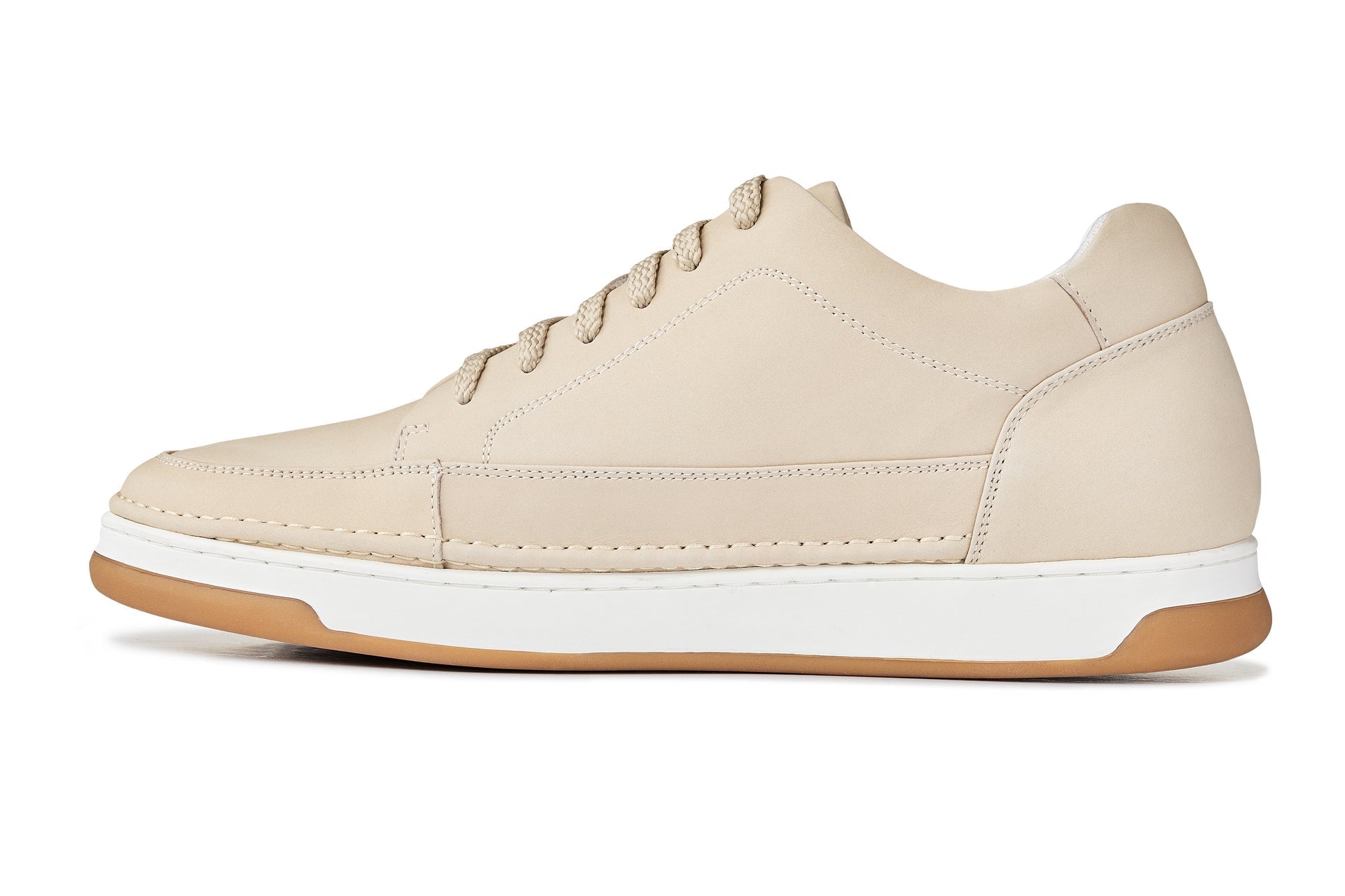 Ivory White Suede Elevated Leather Sneakers - 2257