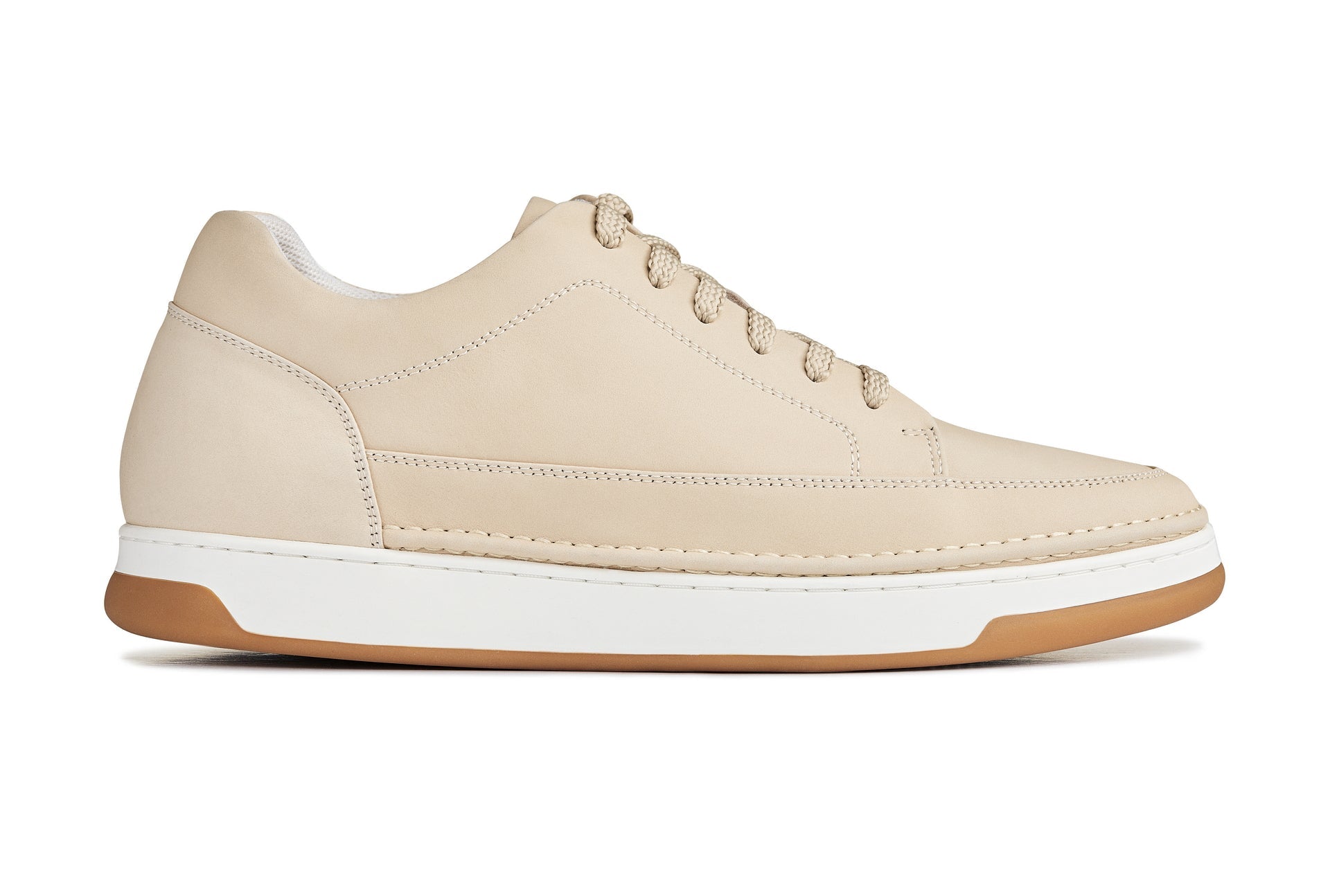 Ivory White Suede Elevated Leather Sneakers - 2796
