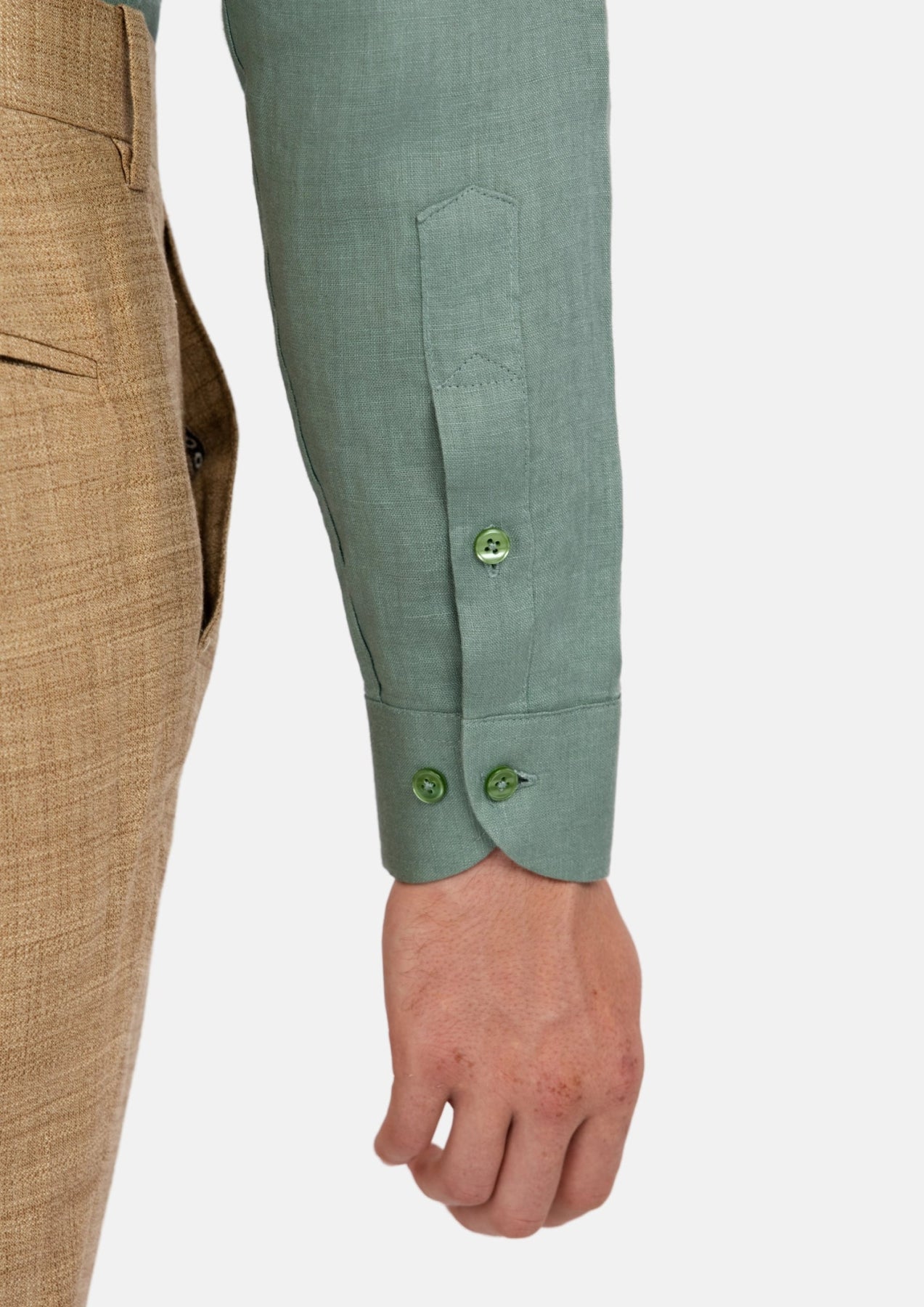 Jade Green Linen Shirt - SARTORO