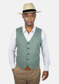 Jade Green Linen Vest - SARTORO