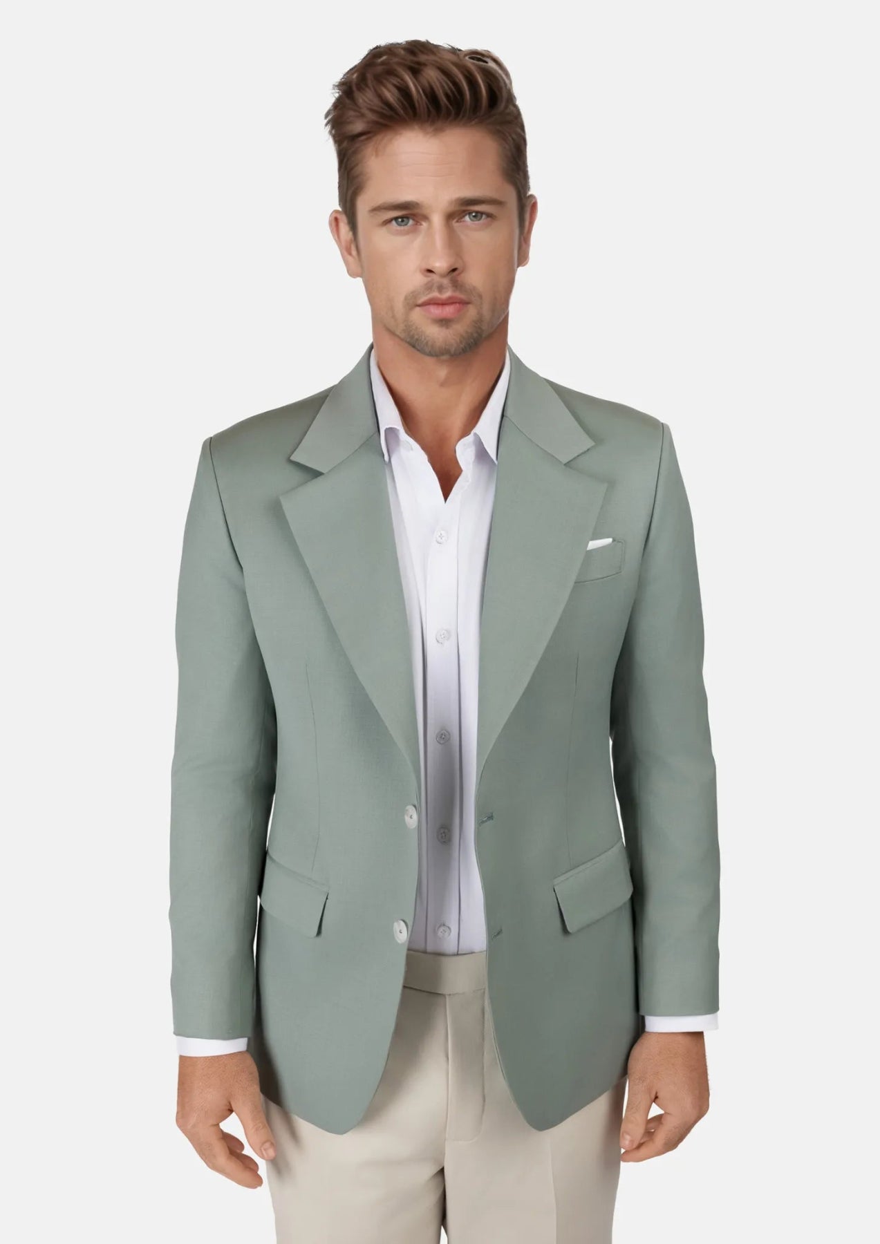 Jade Green Performance Wool Jacket - SARTORO256