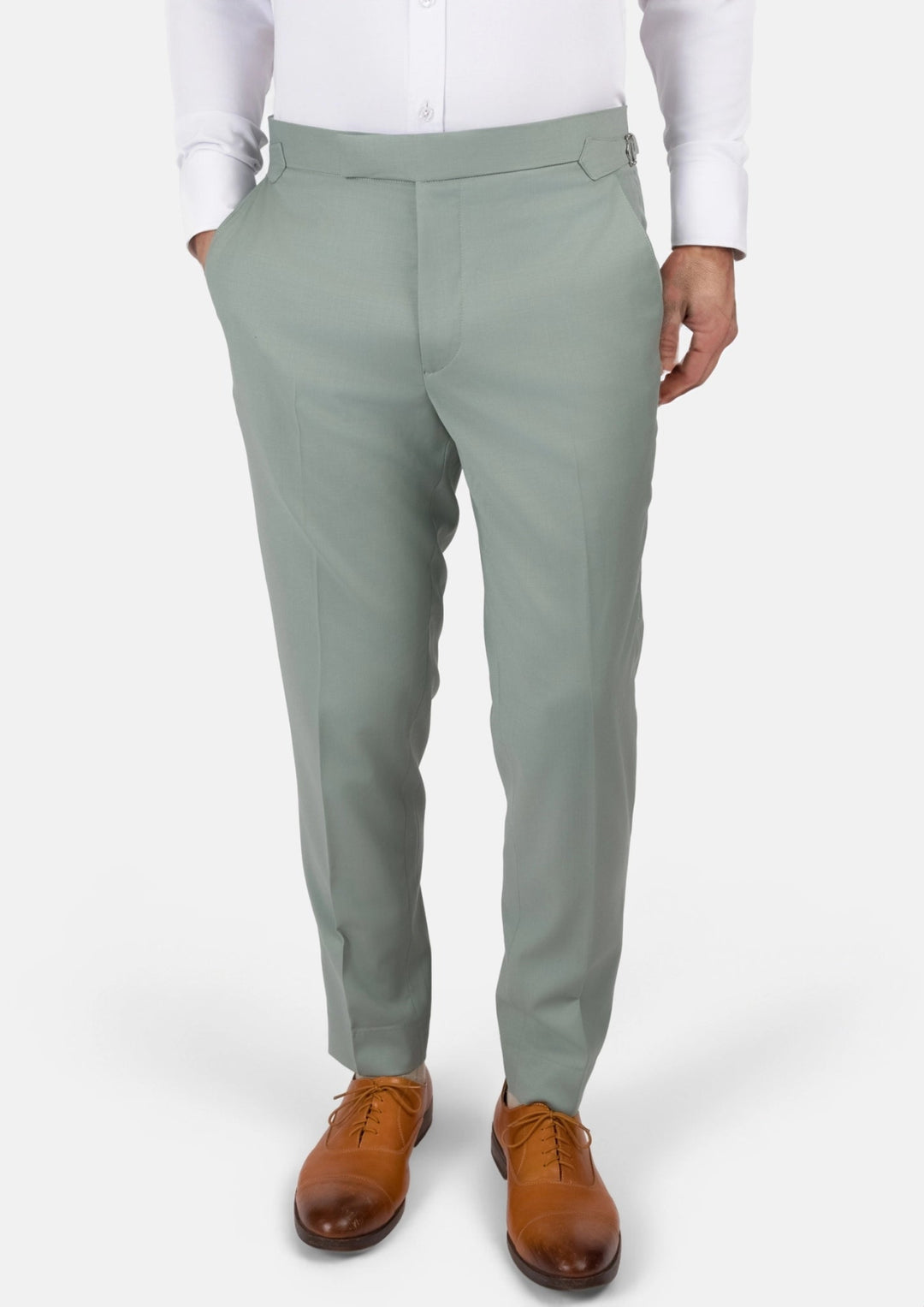 Jade Green Performance Wool Pants - SARTORO