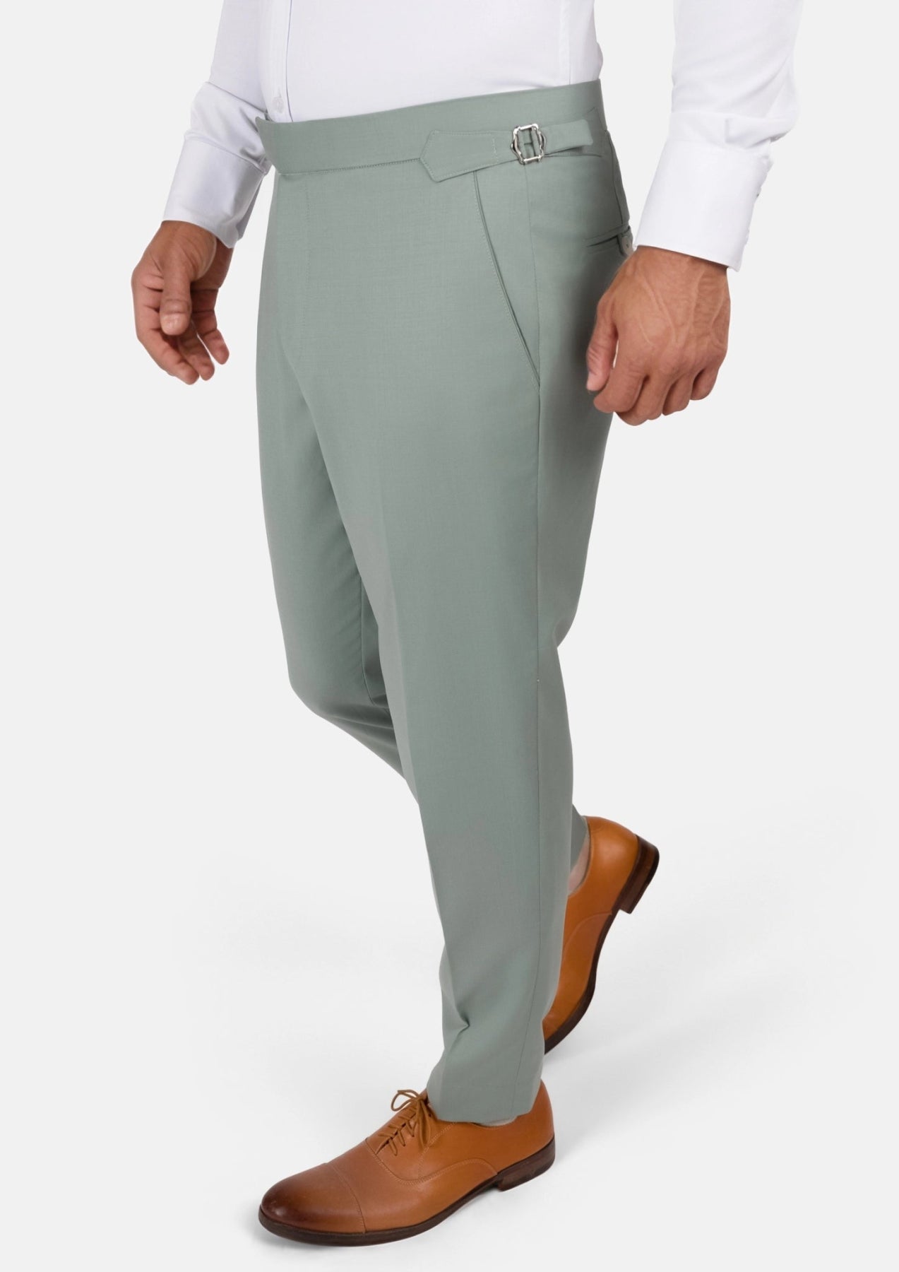 Jade Green Performance Wool Pants - SARTORO