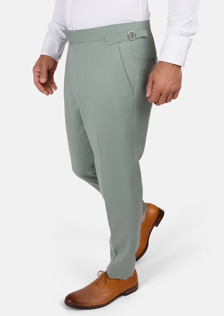 Jade Green Performance Wool Pants - SARTORO