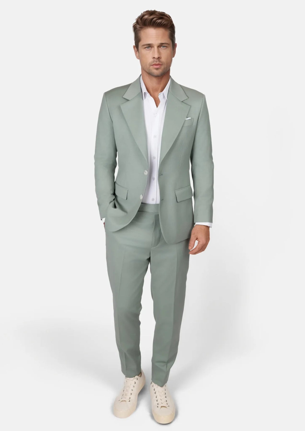 Jade Green Performance Wool Suit - SARTORO196