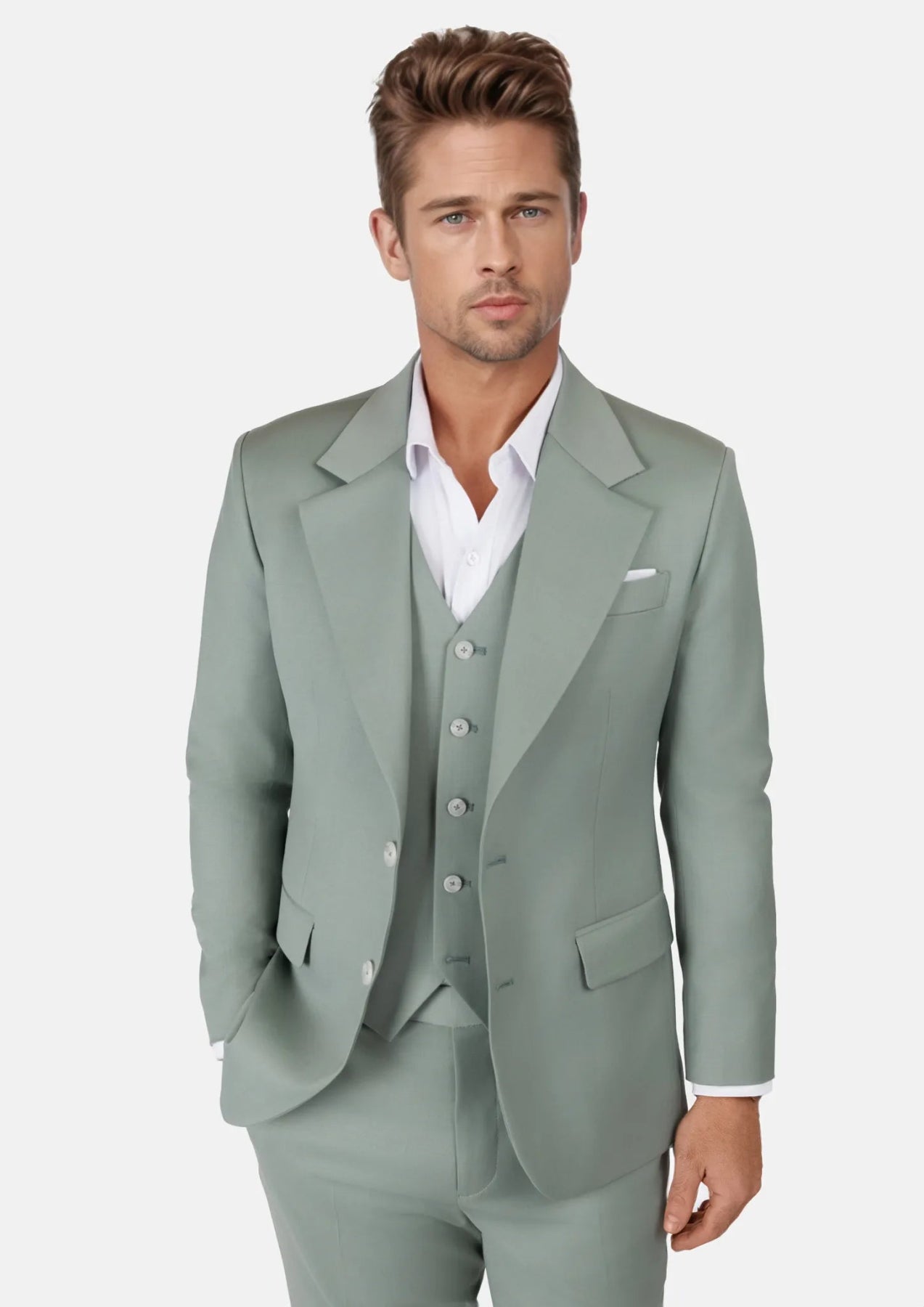 Jade Green Performance Wool Suit - SARTORO502