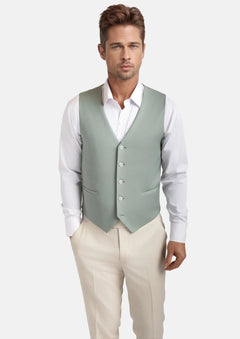 Jade Green Performance Wool Vest - SARTORO