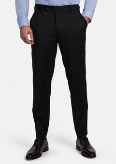 Jet Black Performance Stretch Pants - SARTORO