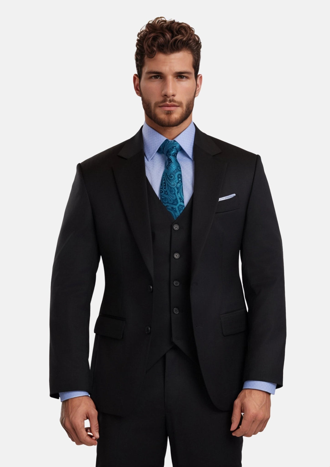 Jet Black Performance Stretch Suit - SARTORO