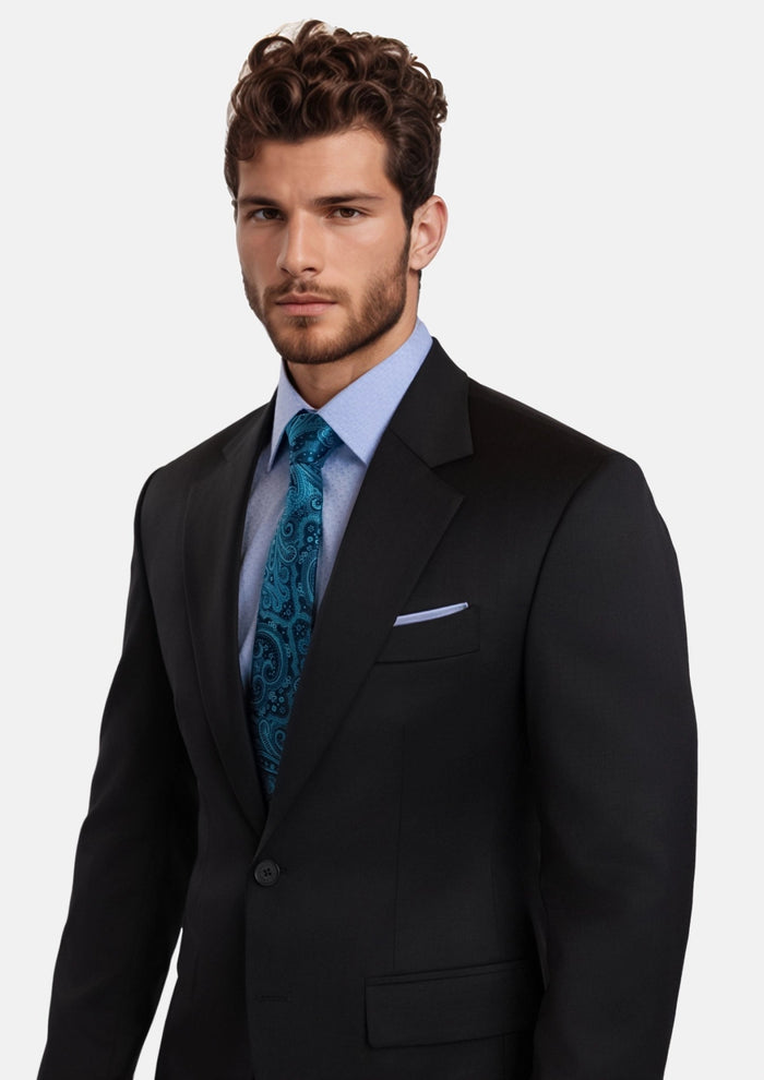 Jet Black Performance Stretch Suit - SARTORO183