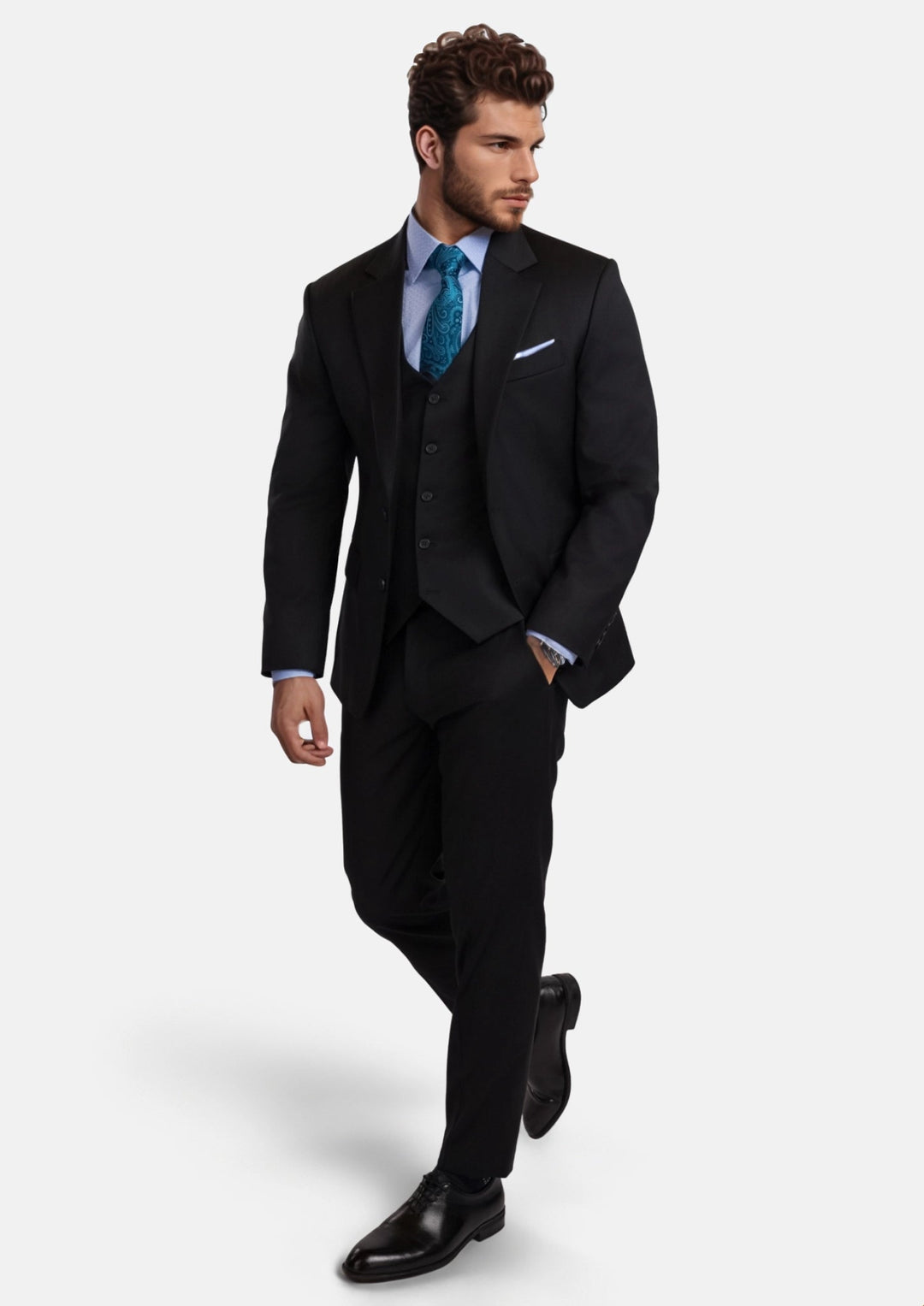 Jet Black Performance Stretch Suit - SARTORO