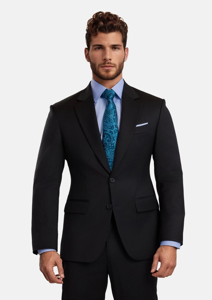 Jet Black Performance Stretch Suit - SARTORO878