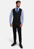 Jet Black Performance Stretch Vest - SARTORO