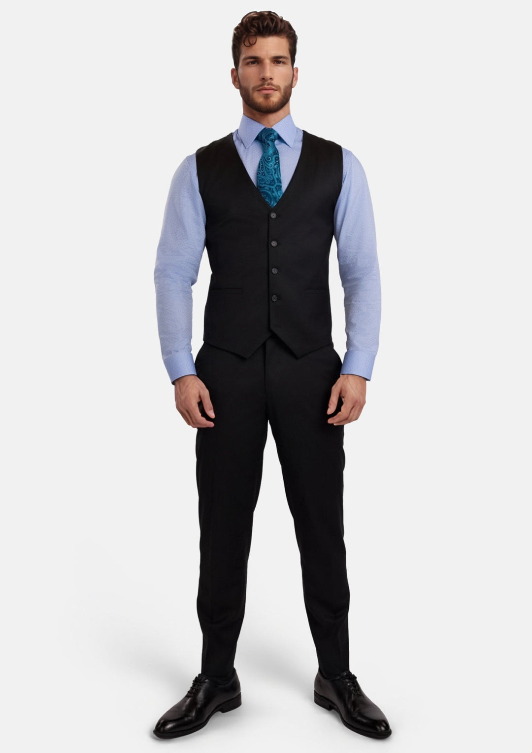 Jet Black Performance Stretch Vest - SARTORO