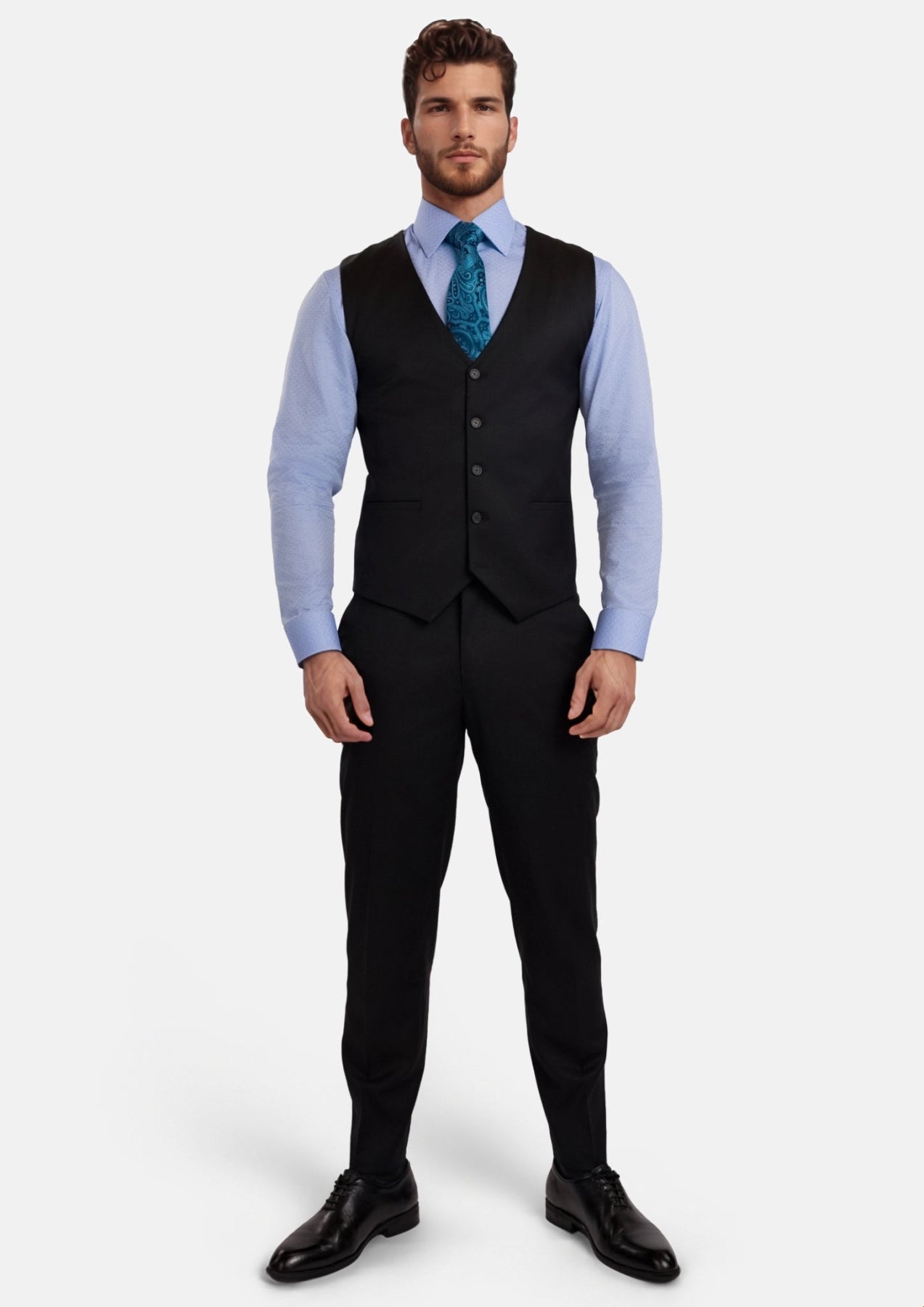Jet Black Performance Stretch Vest - SARTORO