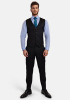 Jet Black Performance Stretch Vest - SARTORO73