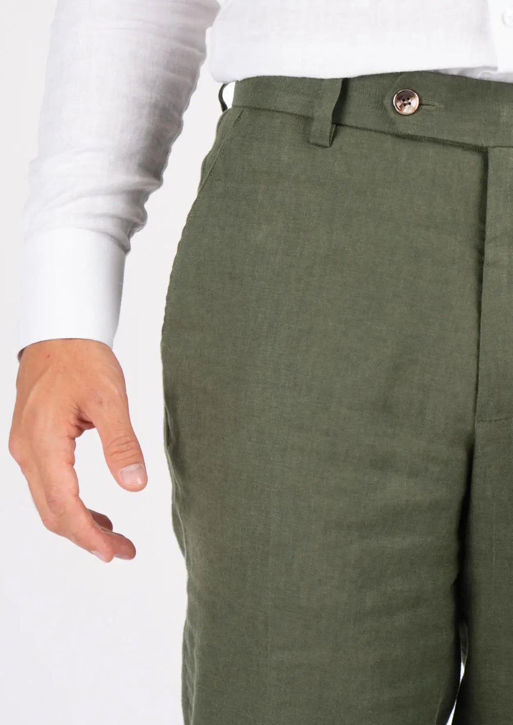 Juniper Green Linen Pants - SARTORO